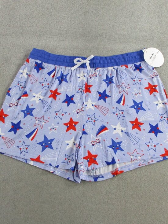 Little Sleepies Other - Little Sleepies Pajama Shorts Womens XL Blue Stars & Stripes Bamboo Lounge PJs